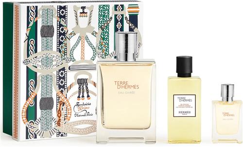 Hermès Terre d'Hermès Eau Givrée Giftset - 100 ml eau de parfum spray + 12,5 ml eau de parfum tasspray + 80 ml showergel - cadeauset voor heren
