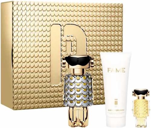 Paco Rabanne Fame Eau De Perfume Spray 80ml Set 3 - EDP 80Ml + EDP 4Ml + Body Lotion 100Ml