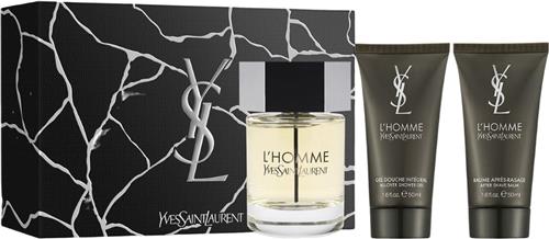 Yves Saint Laurent L'Homme Giftset - 100 ml eau de toilette spray + 50 ml showergel + 50 ml aftershave balm - cadeauset voor heren