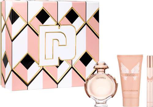 Paco Rabanne Olympéa Giftset - 80 ml eau de parfum spray + 10 ml eau de parfum spray + 100 ml bodylotion - cadeauset voor dames